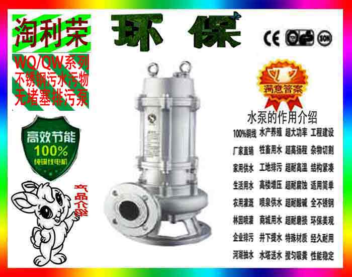 S304不銹鋼污水泵1.1KW